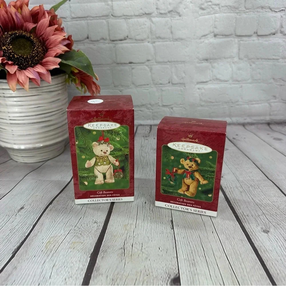 vintage hallmark christmas ornaments gift bearers 2000-2001